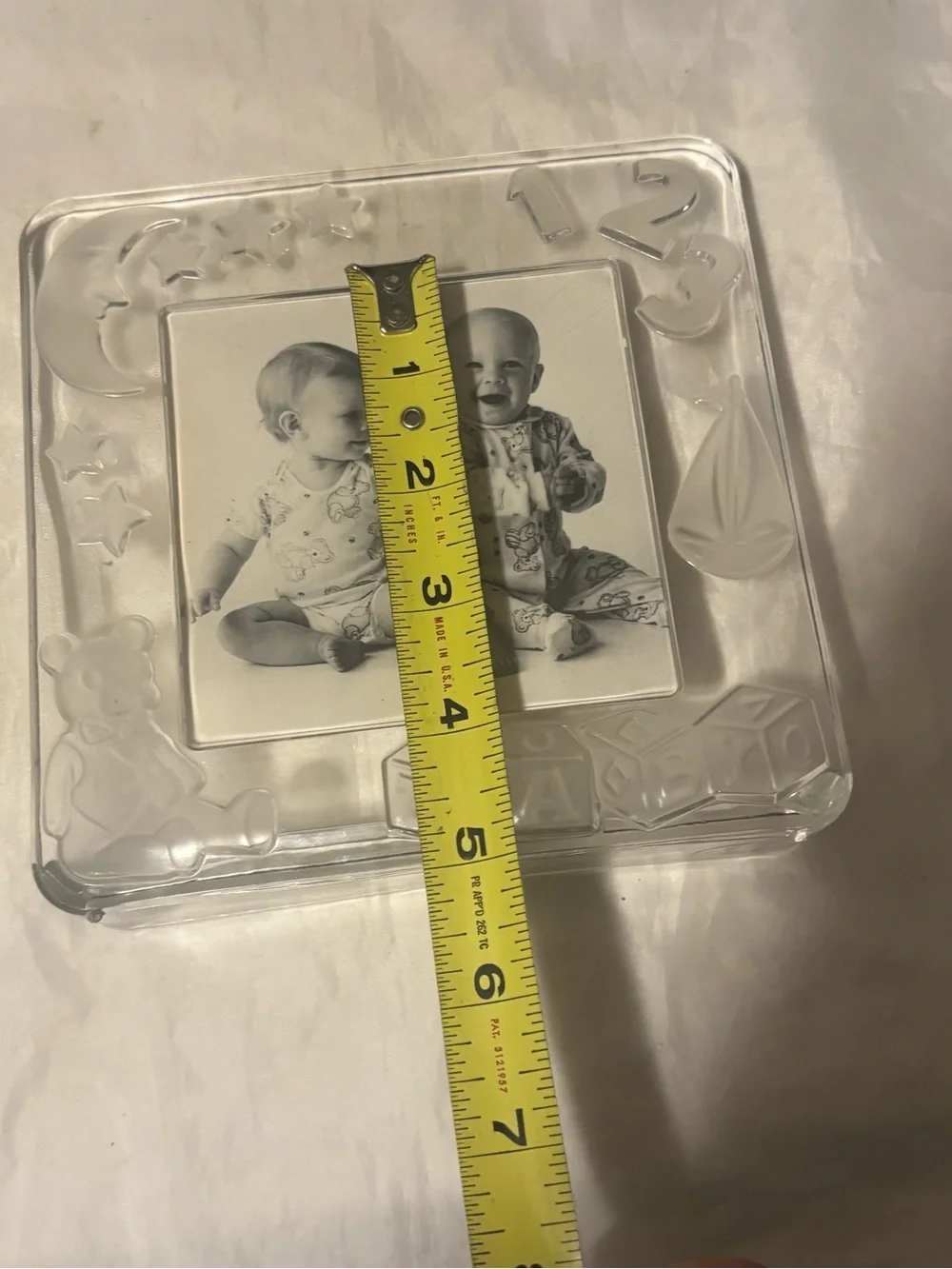 Crystal  Baby Photo Frame with Playful Embossed Motifs